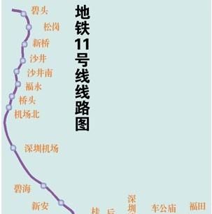 深圳地铁1号线罗宝线线路图