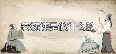 ​安抚使是做什么的