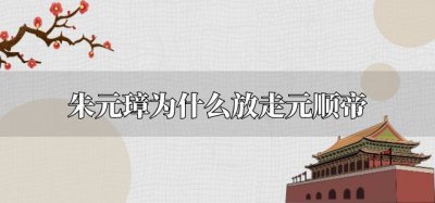 ​朱元璋为什么放走元顺帝