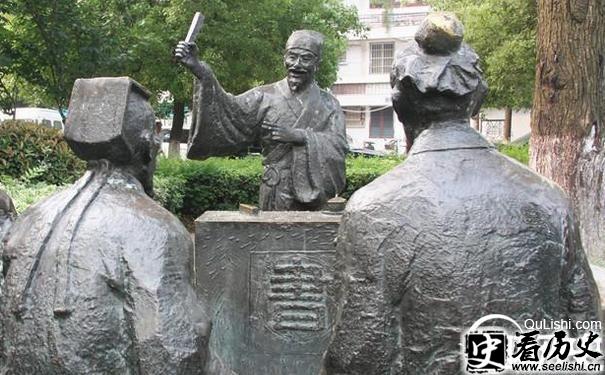 柳敬亭说书的雕像