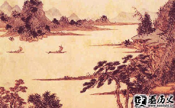 泊船瓜洲古诗配画