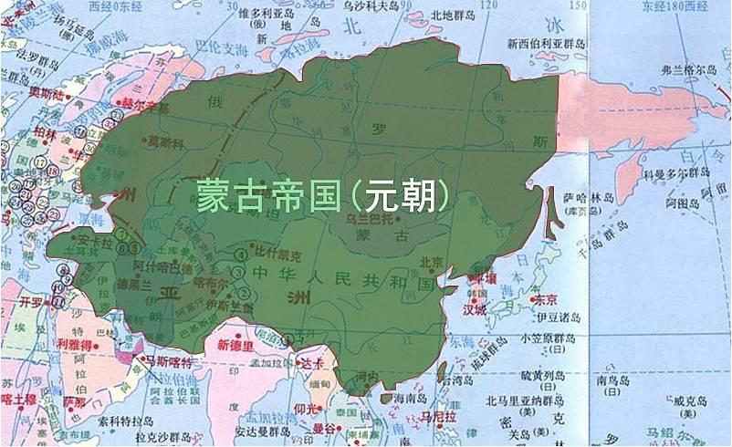 元朝全盛时期疆域图高清，当时面积具体多少平方公里？