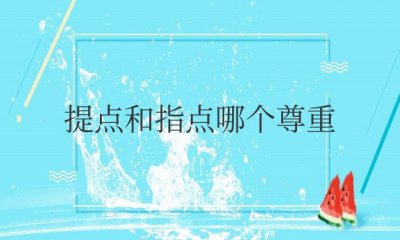 ​提点和指点哪个尊重一些？分别是什么意思？