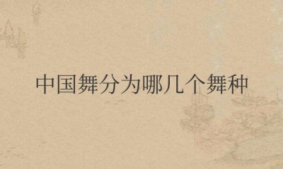 ​中国舞分为哪几个舞种