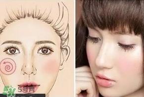 腮红怎么打显脸小?腮红怎么打图解
