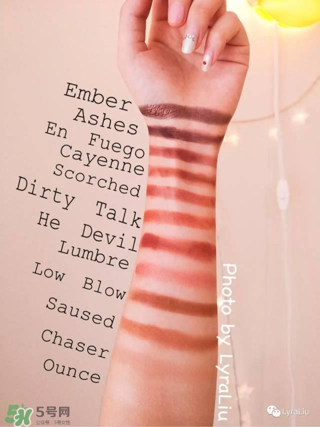urban decay naked heat眼影盘色号_试色图