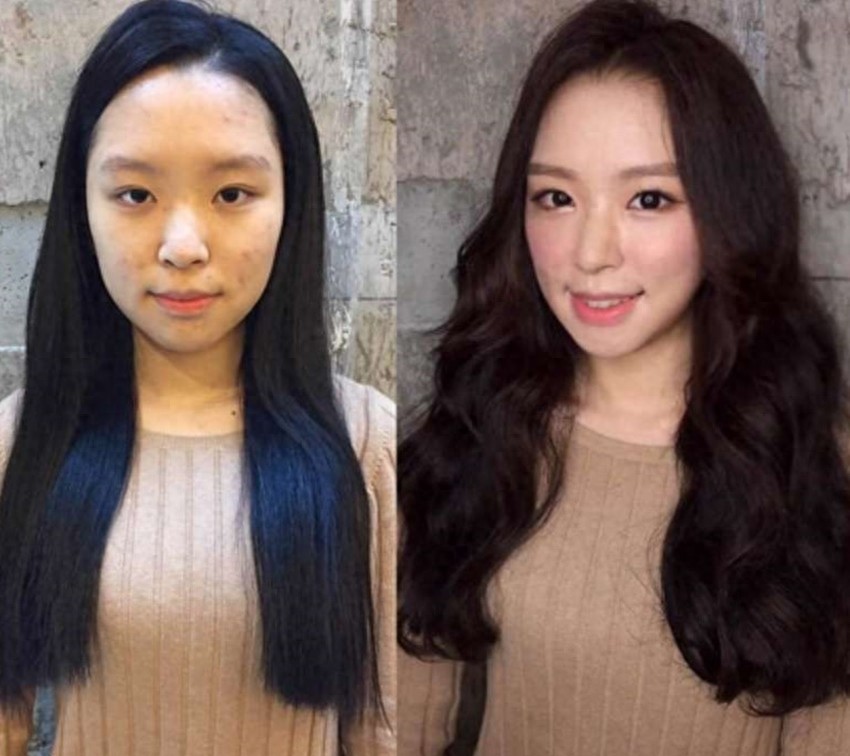 女孩们化妆前后的对比图：看完再也不相信世上有真美女了