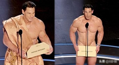 ​被奥斯卡颁奖礼笑掉大牙！赵喜娜全裸上台颁奖，众星表情太精彩